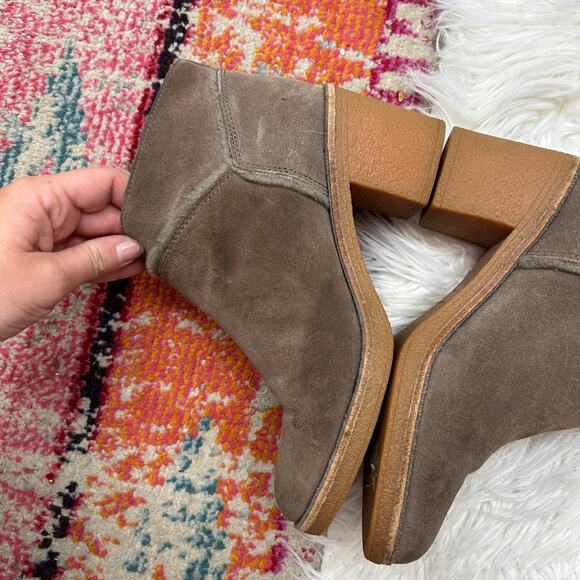 UGG Brown Taupe Block Heeled Suede Kasen Ankle Boots Booties 7 Style 1018644 - Picture 5 of 9